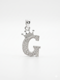 Sterling Silver Crown Initial "G" Pendant