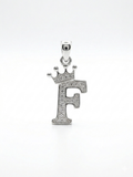 Sterling Silver Crown Initial "F" Pendant