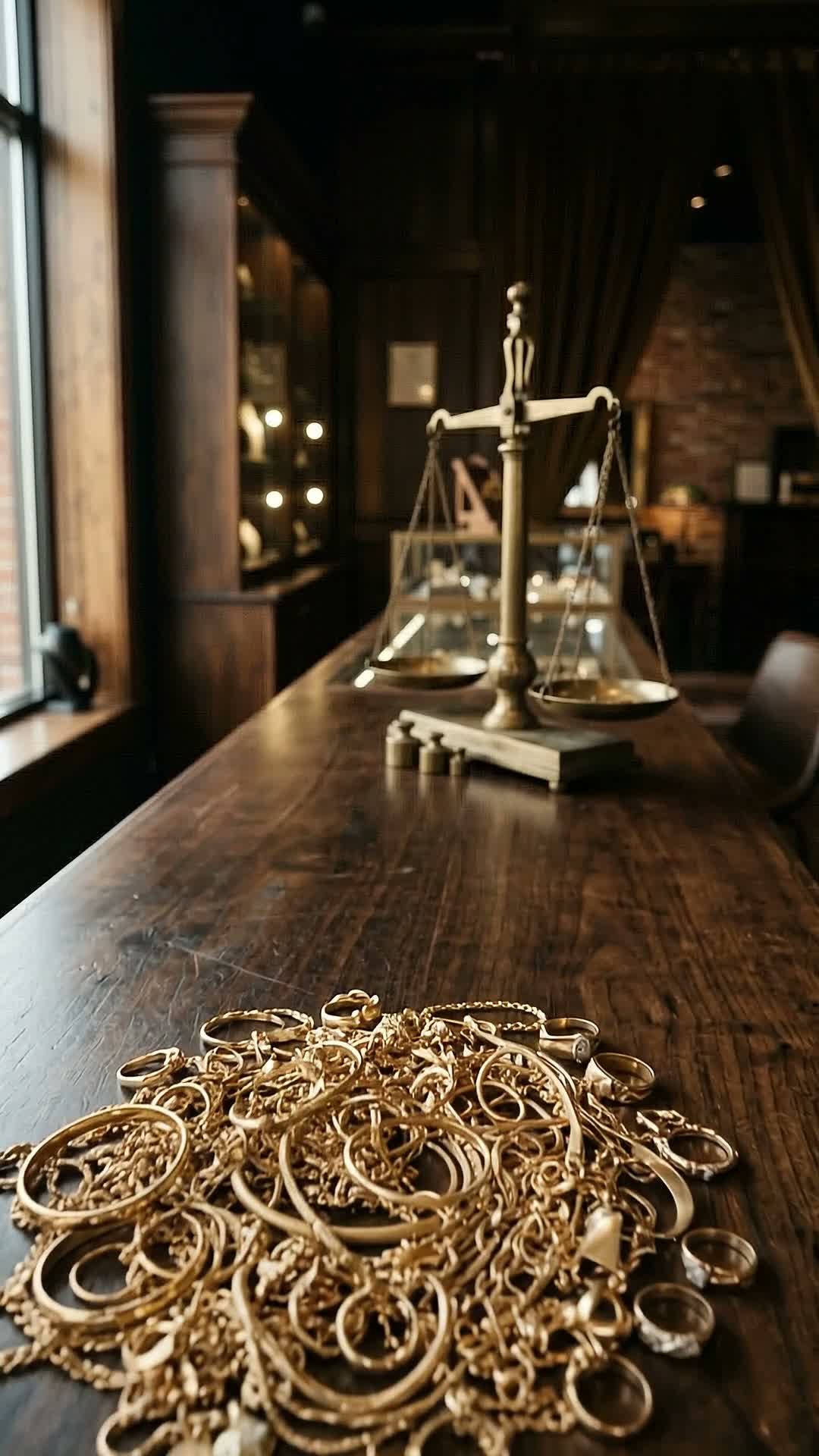 Gold jewelry on the counter at The Buy Back Store — free mail-in kit
